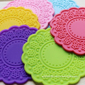 Eco-friendly 100% Silicone Hollow Lace Cup Insulation Mat/Heat pad
